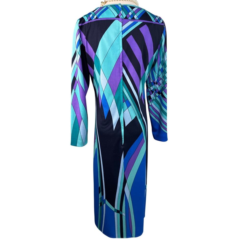 Vintage Nat Kaplan Couture Print Shift Dress Pucci style resort cruise size XS - Picture 7 of 9